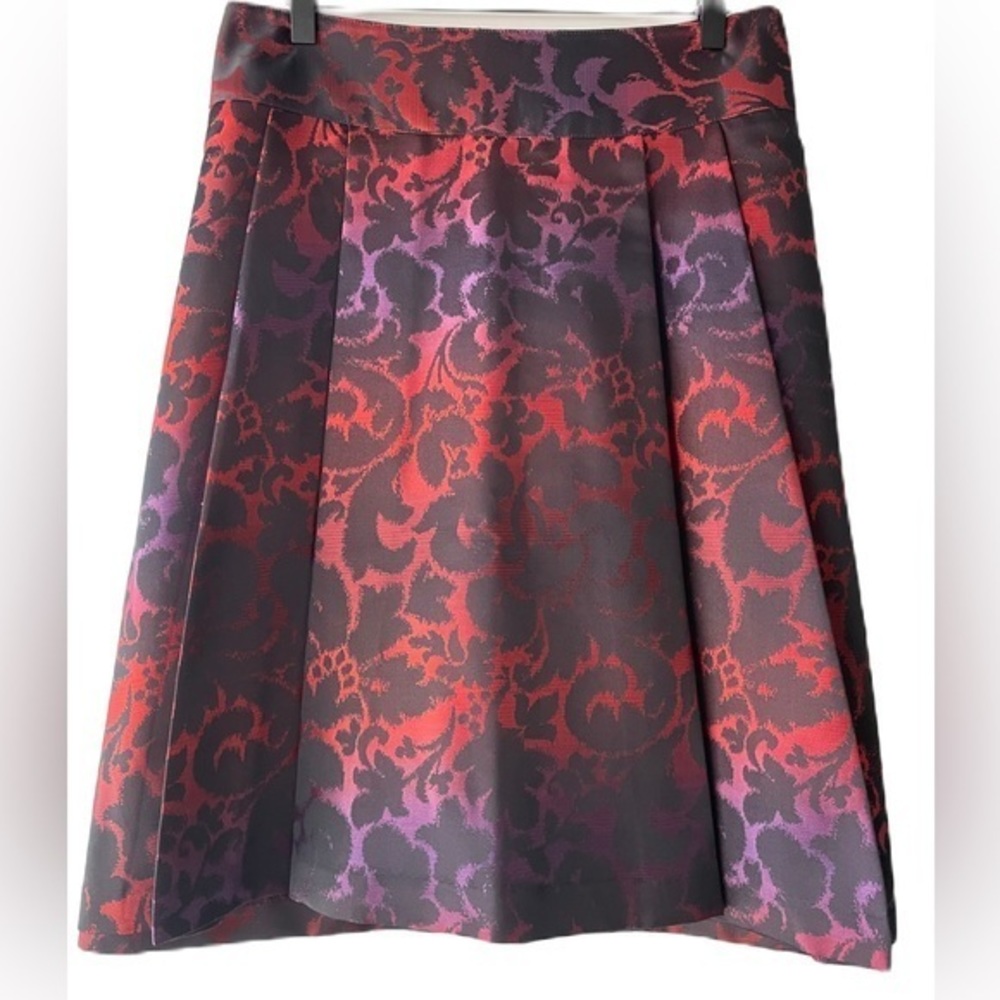 Lane Bryant EUC Purple-Multi, Jacquard, Pleated Skirt, Size 20